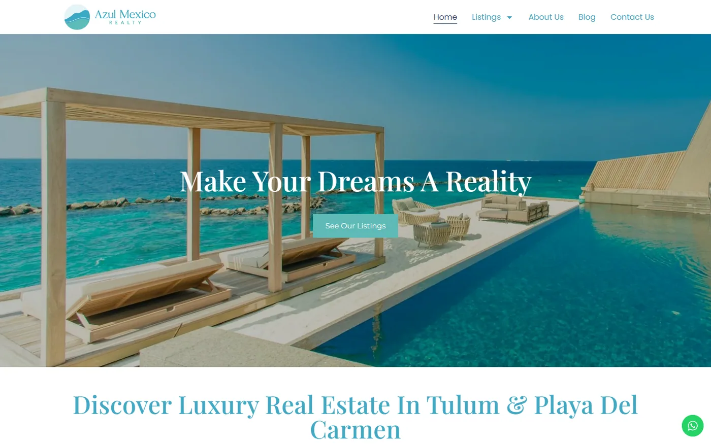 Sitio de Azul Mexico Realty en escritorio, pantalla 1
