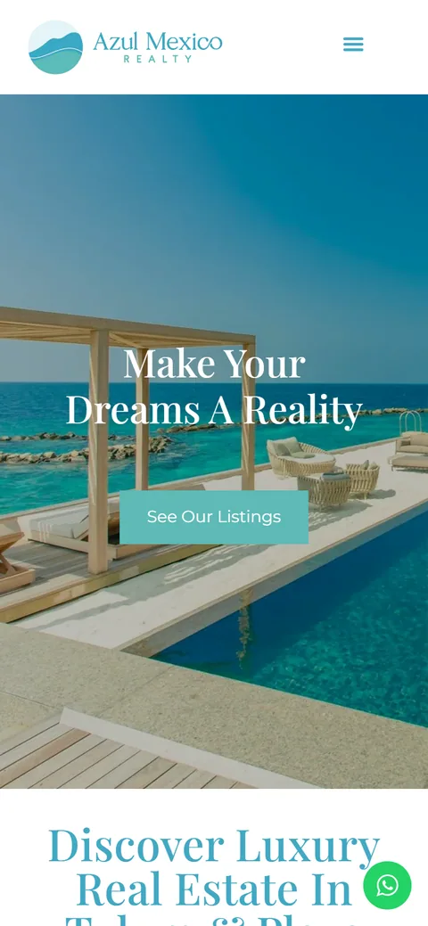 Sitio de Azul Mexico Realty en movil, pantalla 1