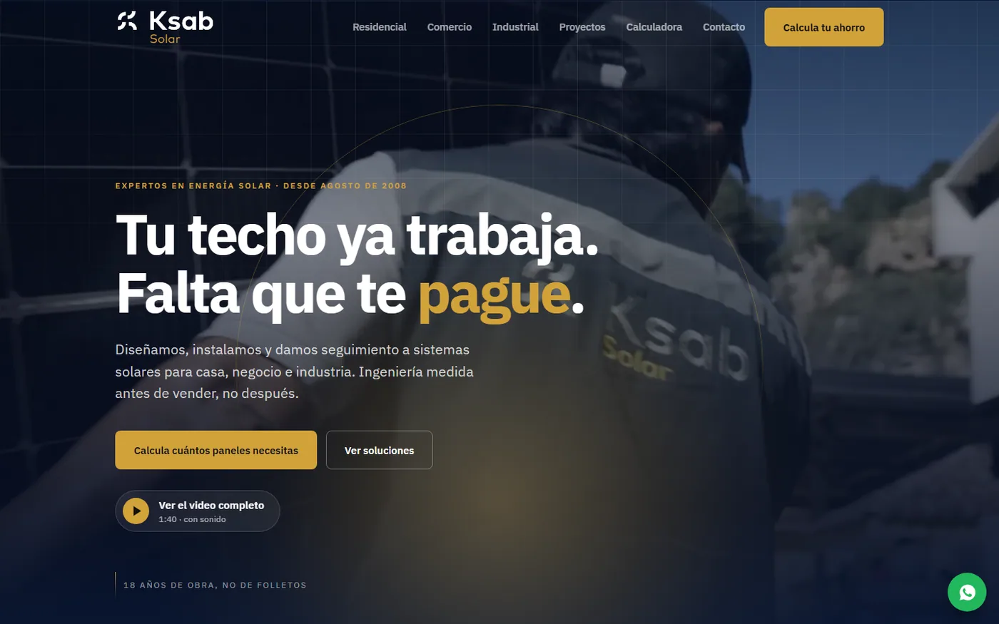 Sitio de Grupo Ksab en escritorio, pantalla 1