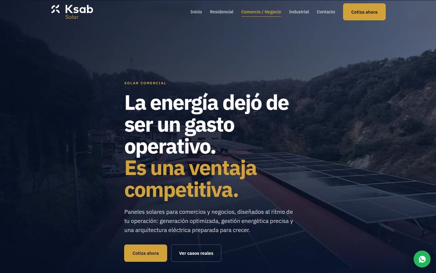 Sitio de Grupo Ksab en escritorio, pantalla 2