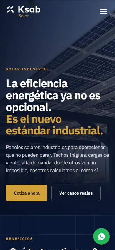 Sitio de Grupo Ksab en movil, pantalla 3