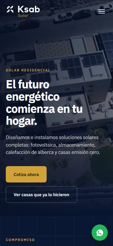 Sitio de Grupo Ksab en movil, pantalla 4