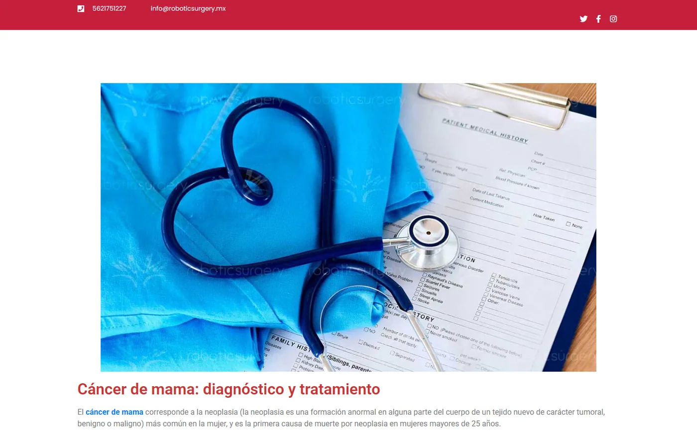 Sitio de Robotic Surgery en escritorio, pantalla 3